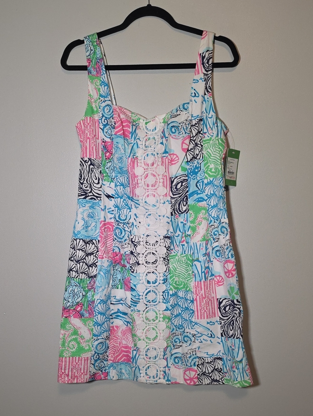 Lilly Pulitzer Idi Shift Green Pink Blue White Osterville Patchwork Tank Dress